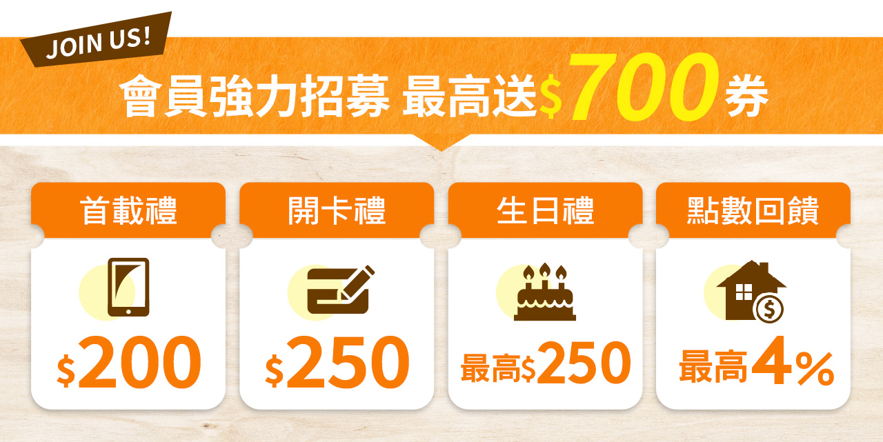加入會員最高送700元