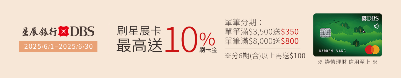 單筆分期滿$3,000送10%，上限$800，每月限8,000名。